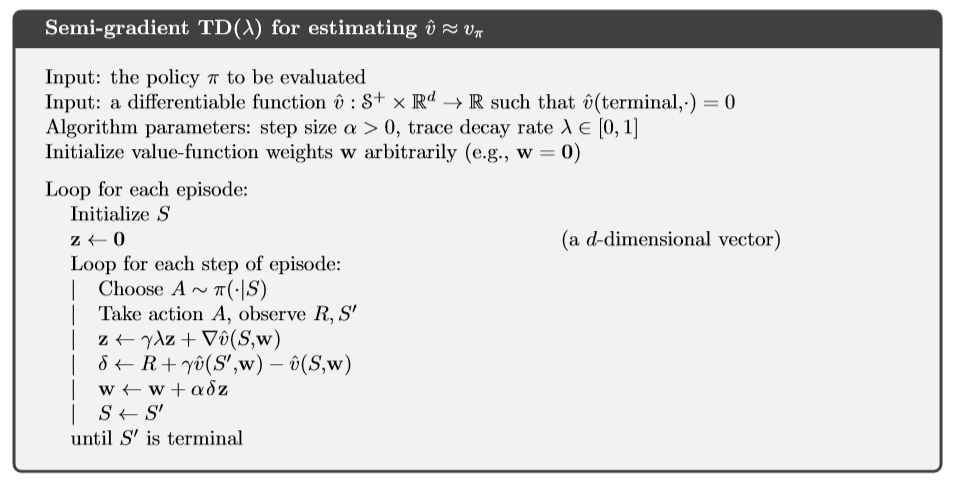 TD(λ) Algorithm